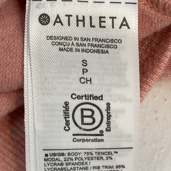 Athleta Ethereal‎ Brushed Funnel Neck Women's Size Small Pink Tencel Stretch - Picture 4 of 10